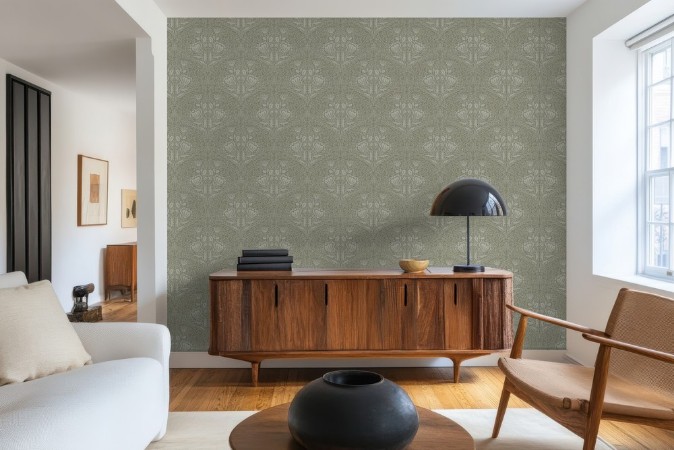 Coloring Floral Ogee cream in Green - 1032501-02 - 04820-01 paint 